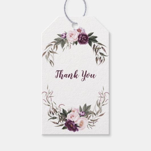 紫梅ピンク牡丹ありがとう | ギフトタグ (正面)