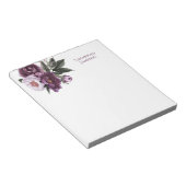 紫梅ピンク牡丹の緑 ノートパッド (アングル)