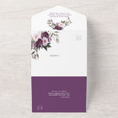 紫梅ピンク牡丹結婚ズ | オールインワン招待状 (外側)