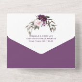 紫梅ピンク牡丹結婚ズ | オールインワン招待状 (裏面)