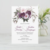 紫梅ピンク牡丹結婚ズ 招待状 (スタンド正面)