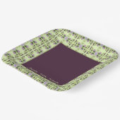 紫梅フローラ パターン（の模様が）ある ペーパープレート (傾斜あり)