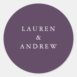 紫梅モダン結婚封筒用シール ラウンドシール