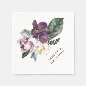 紫梅植物名入り スタンダードカクテルナプキン (正面)