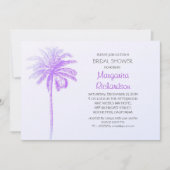 紫椰子の木ビーチブライダルシャワー招待状 招待状 (正面)