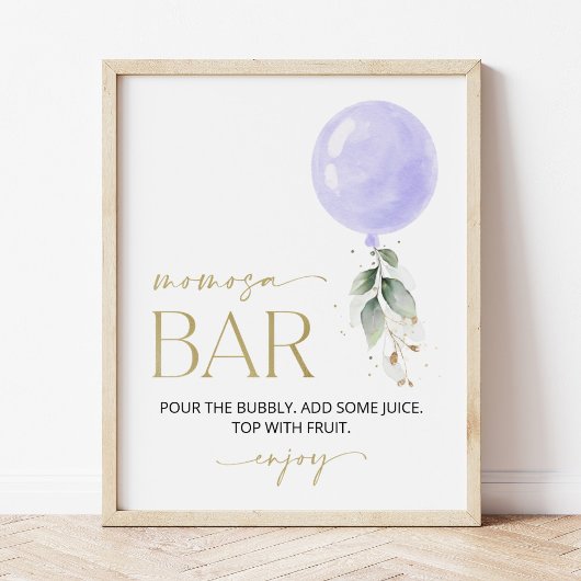 紫気球、ユーカリ、緑、桃砂バー ポスター