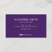 紫水彩フローラのロゴ写真家 名刺 (裏面)