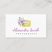 紫水彩フローラのロゴ写真家 名刺 (正面)