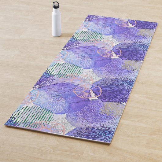 紫水彩画エネルギッシュ鮮やかアート ヨガマット (インサイチュ)