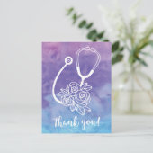 紫水彩聴診器ドクターサンキュー ポストカード (スタンド正面)