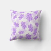 紫水彩蓮の花模様 クッション (裏面)