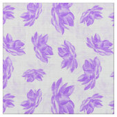 紫水彩蓮の花模様 ファブリック (クローズアップ)