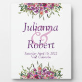 紫水彩野花結婚斑 フォトプラーク (正面)