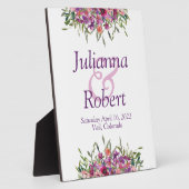 紫水彩野花結婚斑 フォトプラーク (側面)