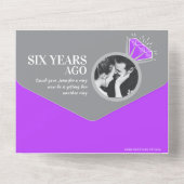紫水晶6周年結婚記念日のディナー全て オールインワン招待状 (裏面)