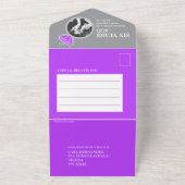 紫水晶６周年結婚記念日ディナー全て オールインワン招待状 (外側)