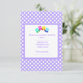 紫水玉模様赤ちゃんシャワーRSVPブロック 出欠カード (スタンド正面)