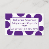 紫水玉模様遊日付け名刺 名刺 (裏面)