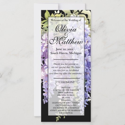 紫水色エレガント藤の結婚式 (正面)