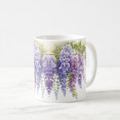 紫水色エレガント藤フローラ コーヒーマグカップ (正面右)