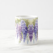 紫水色エレガント藤フローラ コーヒーマグカップ (中央)