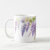 紫水色エレガント藤フローラ コーヒーマグカップ (左)