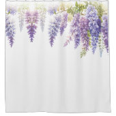 紫水色エレガント藤フローラ シャワーカーテン (正面)