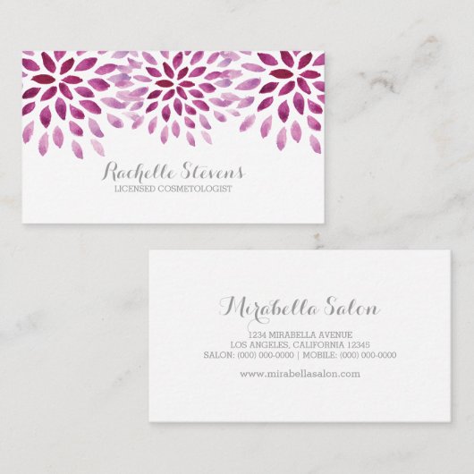 紫水色キク 名刺 (正面/裏面)