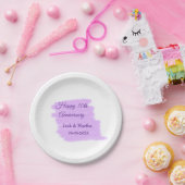 紫水色スプラッシュモダン10周年 ペーパープレート (パーティー)