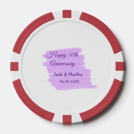 紫水色スプラッシュモダン10周年 ポーカーチップ (正面)
