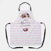 紫水色パーソナライズされたフローラ エプロン (正面)