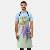 紫水色フローラ藤薄紫植物学 エプロン (着用した状態)