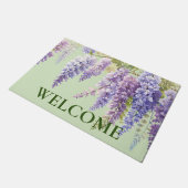 紫水色フローラ藤薄紫植物学 ドアマット (アングル)
