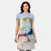 紫水色美しいプロフェッショナルエプロン エプロン (着用した状態)