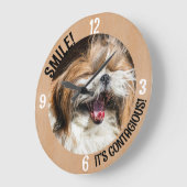 紫津笑いスマイル伝染性のカスタム文字 ラージ壁時計 (傾斜)