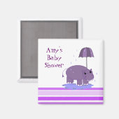 紫海馬の赤ちゃんシャワー マグネット (正面/裏面)