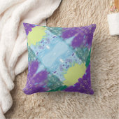 紫淡い色のとレモンの抽象芸術 クッション (ブランケット)