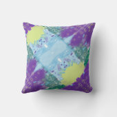 紫淡い色のとレモンの抽象芸術 クッション (裏面)