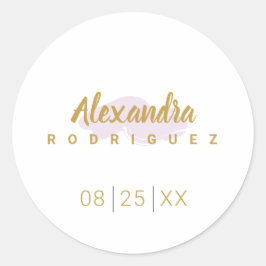 紫淡い色のと金ゴールドキンセアニェラ ラウンドシール