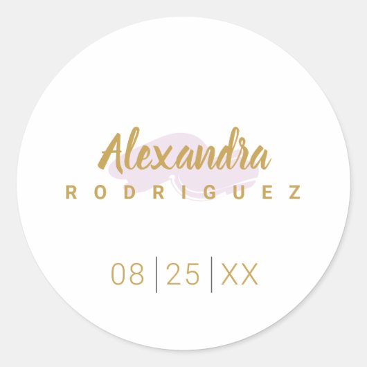 紫淡い色のと金ゴールドキンセアニェラ ラウンドシール (正面)