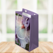 紫淡い色のひげ虹彩開花フローラ スモールペーパーバッグ