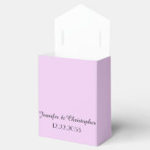 紫淡い色のミニマル結婚式パーティーの名前，日付 フェイバーボックス (オープン)
