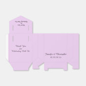 紫淡い色のミニマル結婚式パーティーの名前，日付 フェイバーボックス (折り畳みなし)
