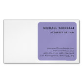 紫淡い色の白ミニマルクラシカルリスト マグネット名刺 (正面)