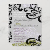 紫渦巻形のと緑の日付を保存 案内ポストカード (正面/裏面)