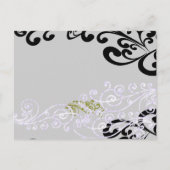 紫渦巻形のと緑の日付を保存 案内ポストカード (裏面)