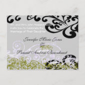 紫渦巻形のと緑の日付を保存 案内ポストカード (正面)