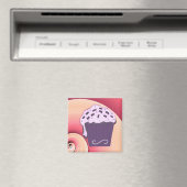 紫渦巻形ののカップケーキ マグネット (インサイチュ (食洗機))