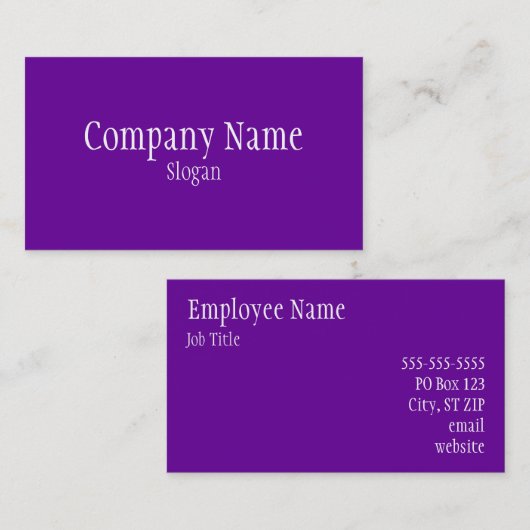 紫無地の紫 名刺 (正面/裏面)