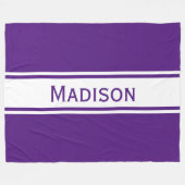 紫無地の色のストライプ名 フリースブランケット (正面(横))